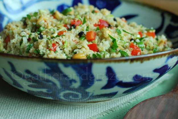 Couscous Salad with Cashews, Currants and Capsicum | Gather and Graze