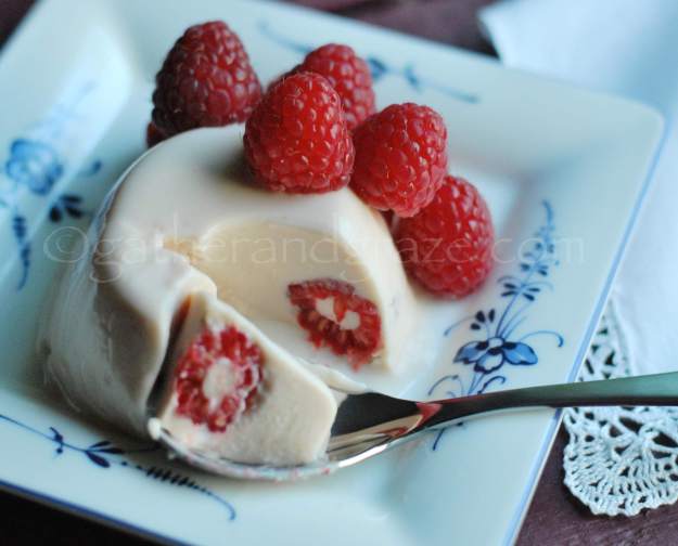 Fresh Raspberry Panna Cotta | gatherandgraze.com